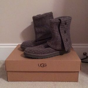 UGG tall grey knit boots. Size 10